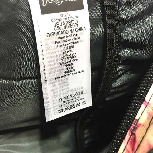 New Jansport Cool Student Backpack Bouquet floral - Picture 6 of 8